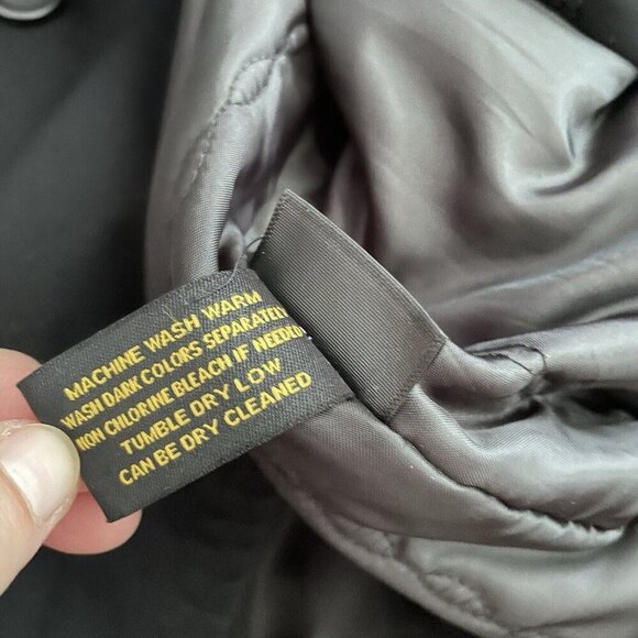 ANCHOR UNIFORM Long Trench Coat Womens 2 Tall Thinsulate Removable Lining Black - Picture 13 of 16